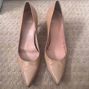 Stuart Weitzman Beige Patent Leather Heels